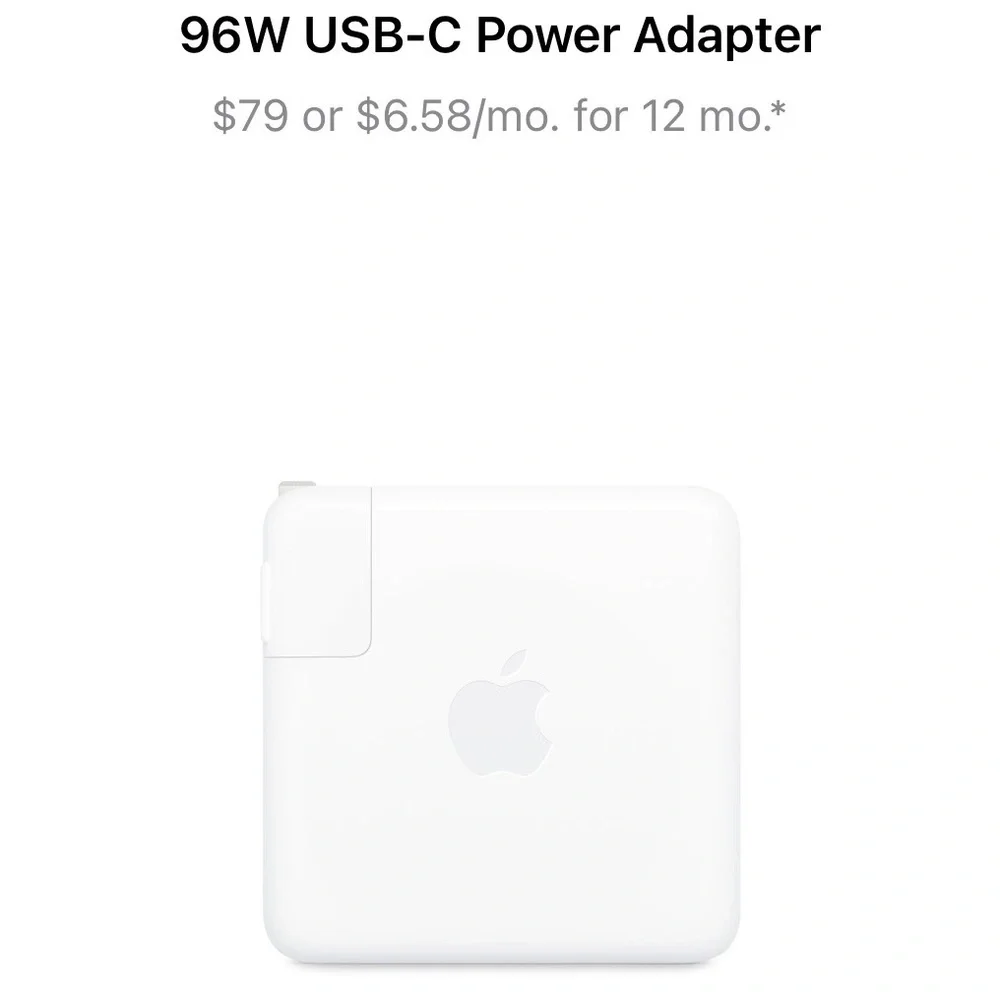NWT - Apple USB-C 96W Power Adapter